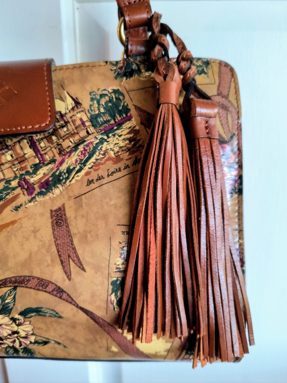 Patricia Nash My European Trip RIENZO Leather Satchel Retired $229 Retail - Picture 6 of 10